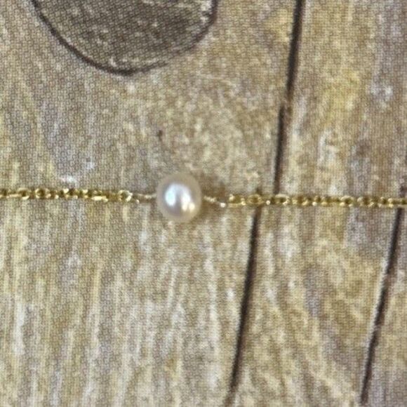 Floating Pearl Necklace 14k Gold Chain RCI 8 Pearls 2.36 Grams 17 Inches Long - Picture 10 of 16